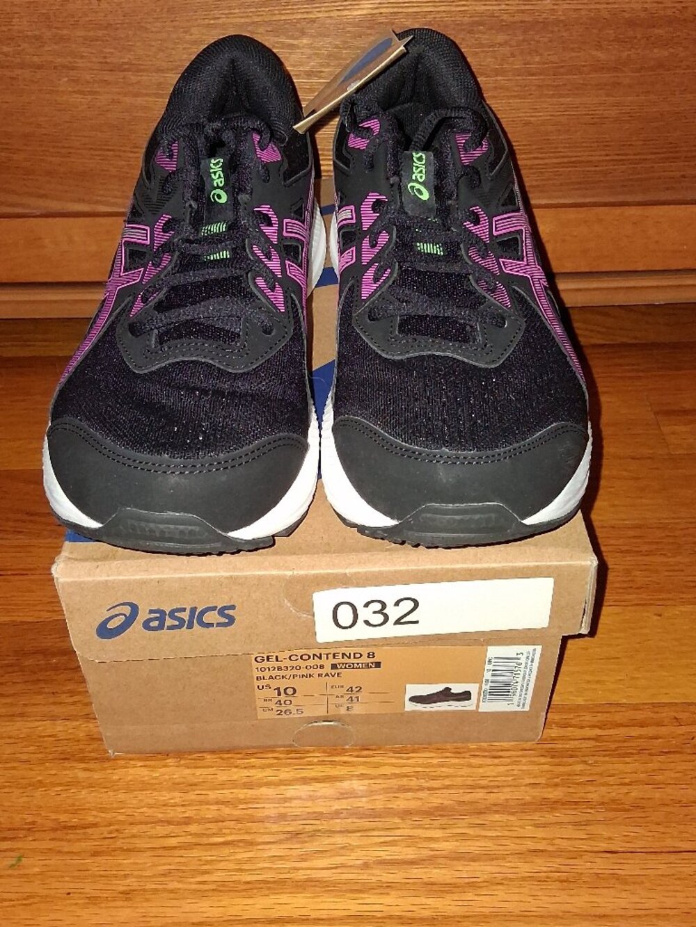 Asics Women's Gel-Contend 8 Running Shoe - Black/Pink Rave - Size 10 - NWT